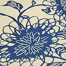 浦野理一作 菊唐草模様縮緬名古屋帯 質感・風合