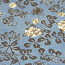 浦野理一作 草花模様藍型染名古屋帯 質感・風合