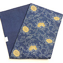 浦野理一作 唐花唐草模様紬名古屋帯 帯裏