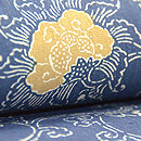 浦野理一作 唐花唐草模様紬名古屋帯 質感・風合