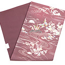 流水に萩と笹の図夏帯 帯裏