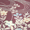 流水に萩と笹の図夏帯 質感・風合