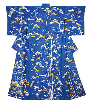 雪持ち笹に鳳凰江戸衣装直し訪問着