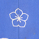 梅枝にうぐいすブルーの羽織　背紋