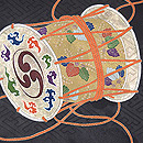 楽器尽くしの黒羽織　質感・風合