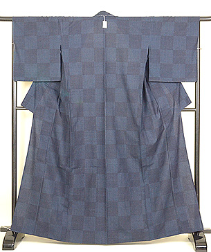 市松柄綿薩摩単衣