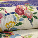 流水文に花車の図絹紅梅 質感・風合