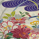 流水文に花車の図絹紅梅 質感・風合