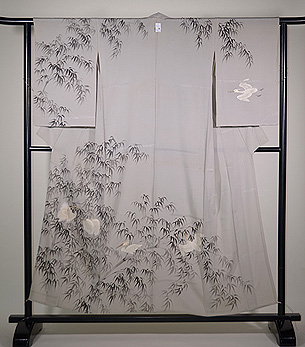 竹林白鷺の単衣付下