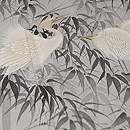 竹林白鷺の単衣付下　質感・風合