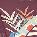 小豆色夏お召水辺の図小紋　質感・風合