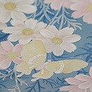 空色にコスモスの付下　質感・風合