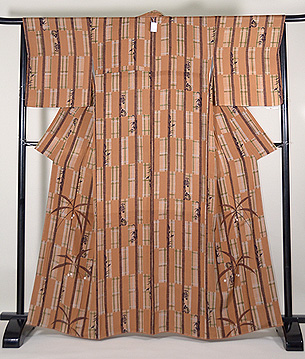 シナモン色秋の実り袷お散歩着