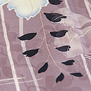 葡萄色紋錦紗変わり格子袷お散歩着　質感・風合