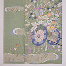 霞に四季の花車訪問着 上前