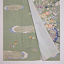 霞に四季の花車訪問着 上前