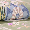 霞に四季の花車訪問着 質感・風合