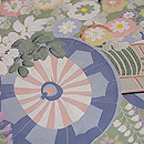 霞に四季の花車訪問着 質感・風合