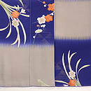 秋冬の花に市松模様小紋　上前