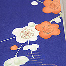 秋冬の花に市松模様小紋　質感・風合