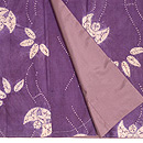 笹とふくら雀の絞り紫根染袷　上前