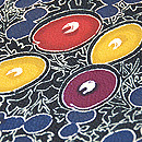 鬼縮緬万寿菊型染め着尺　質感・風合