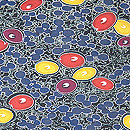 鬼縮緬万寿菊型染め着尺　質感・風合