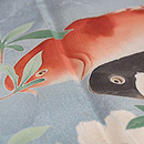 白ツツジに鯉の訪問着　質感・風合