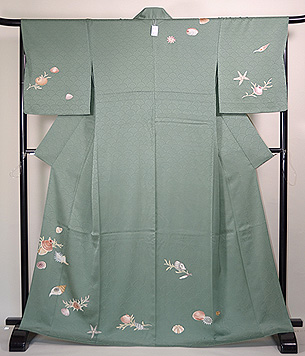 貝尽くし単衣訪問着