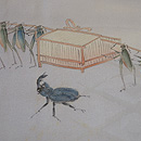 虫の行列 単衣の訪問着　質感・風合