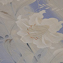 萩と百合の花の単衣訪問着　質感・風合