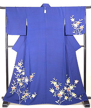 藍地杜若訪問着