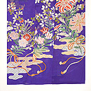 霞に春秋花束の単衣訪問着　上前