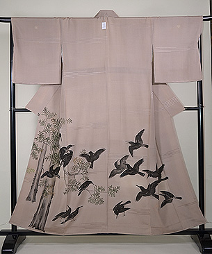 樹林に群れカラスの訪問着