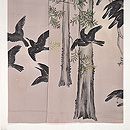 樹林に群れカラスの訪問着 上前