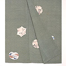 大小あられ風景の裾柄模様三つ紋袷　上前