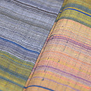 横段単衣紬　質感・風合