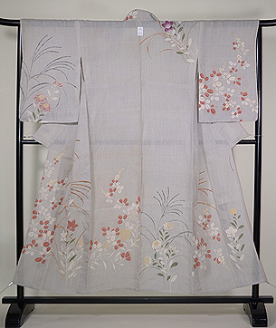 麻地秋の野原付下