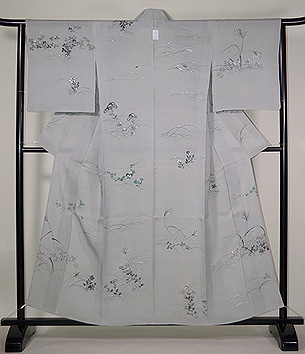 秋の野原に虫の付下