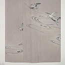 流水に燕の図単衣付下　上前