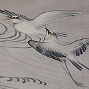 流水に燕の図単衣付下　質感・風合