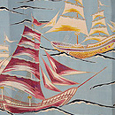 帆船とカモメ紗一つ紋訪問着　質感・風合