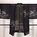 荒磯にツバメ錦紗単衣羽織 正面