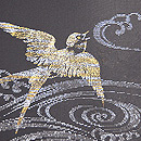 荒磯にツバメ錦紗単衣羽織 質感・風合