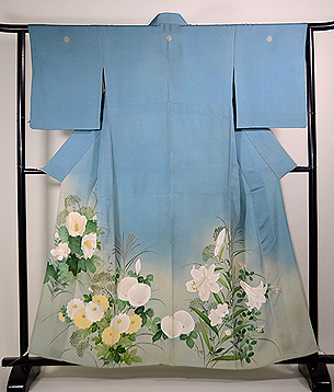 すすきと四季の花三つ紋色留袖単衣