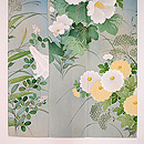 すすきと四季の花三つ紋色留袖単衣 上前