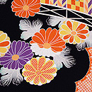 可憐手毬文様黒羽織　質感・風合