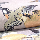 小鳥たちの図縮緬名古屋帯 質感・風合