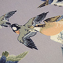 小鳥たちの図縮緬名古屋帯 質感・風合