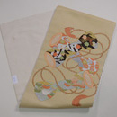 小鼓胴に調べ緒刺繍開き名古屋帯 帯裏